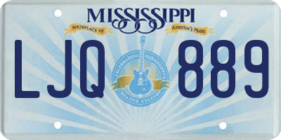 MS license plate LJQ889