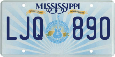 MS license plate LJQ890