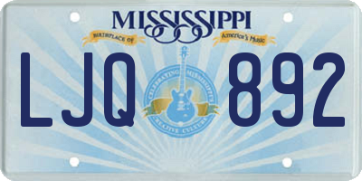 MS license plate LJQ892