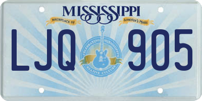 MS license plate LJQ905