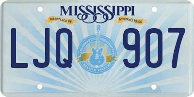 MS license plate LJQ907