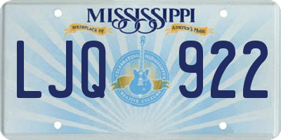 MS license plate LJQ922