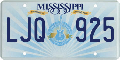 MS license plate LJQ925