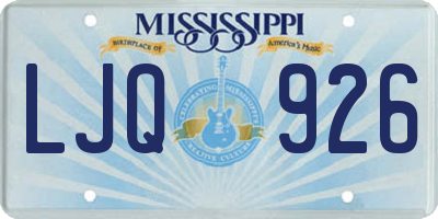 MS license plate LJQ926
