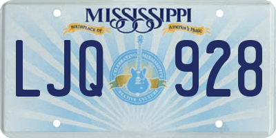 MS license plate LJQ928