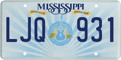 MS license plate LJQ931