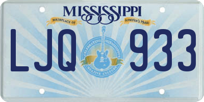MS license plate LJQ933