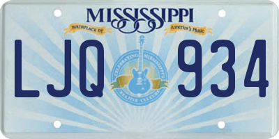 MS license plate LJQ934