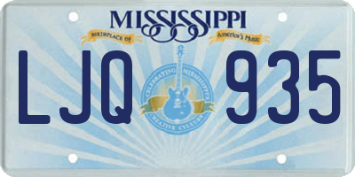 MS license plate LJQ935