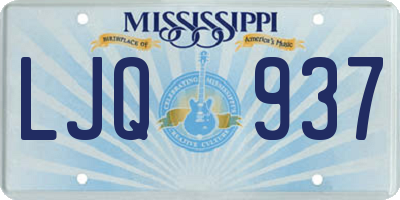 MS license plate LJQ937