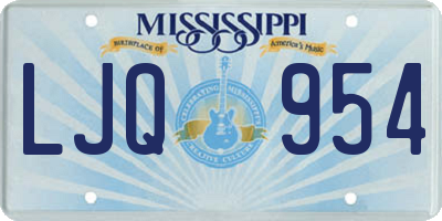 MS license plate LJQ954