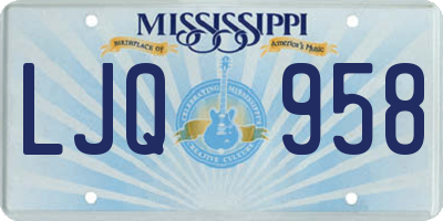 MS license plate LJQ958