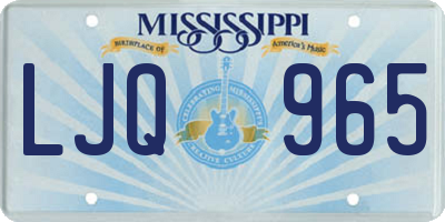 MS license plate LJQ965