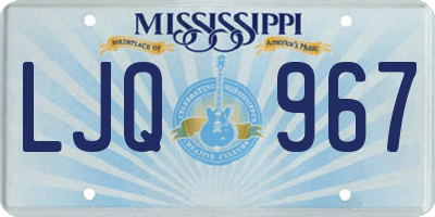 MS license plate LJQ967