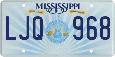 MS license plate LJQ968