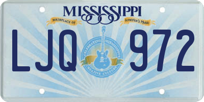 MS license plate LJQ972