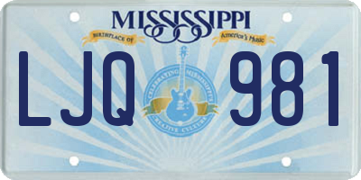 MS license plate LJQ981