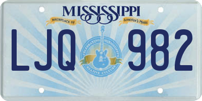 MS license plate LJQ982