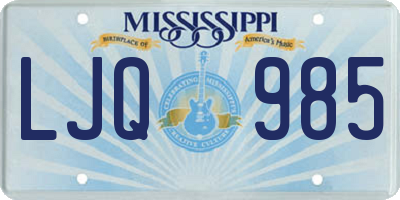 MS license plate LJQ985