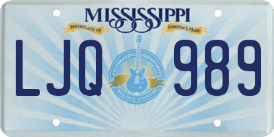 MS license plate LJQ989