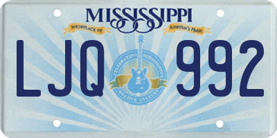 MS license plate LJQ992