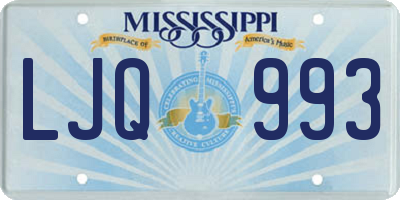 MS license plate LJQ993