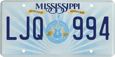 MS license plate LJQ994