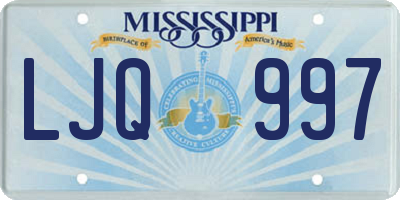 MS license plate LJQ997