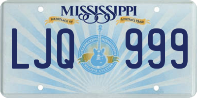 MS license plate LJQ999