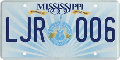 MS license plate LJR006