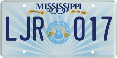 MS license plate LJR017