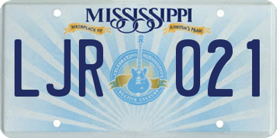 MS license plate LJR021