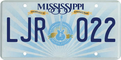 MS license plate LJR022
