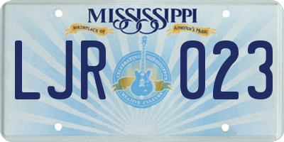 MS license plate LJR023
