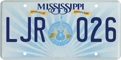 MS license plate LJR026