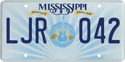 MS license plate LJR042