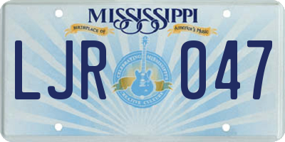 MS license plate LJR047