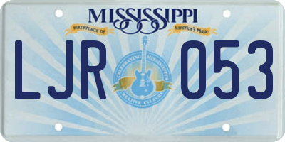 MS license plate LJR053