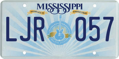 MS license plate LJR057