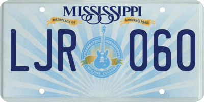 MS license plate LJR060