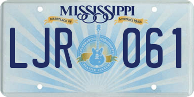 MS license plate LJR061