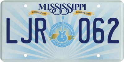 MS license plate LJR062