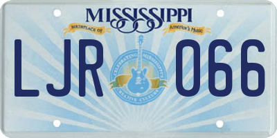 MS license plate LJR066