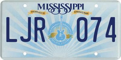 MS license plate LJR074