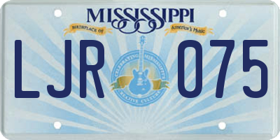MS license plate LJR075
