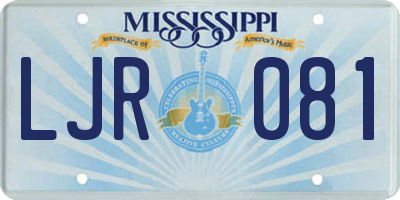 MS license plate LJR081