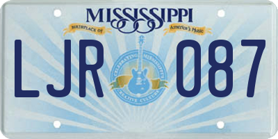 MS license plate LJR087