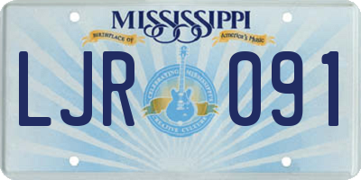 MS license plate LJR091