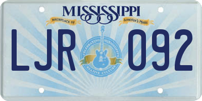 MS license plate LJR092