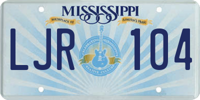 MS license plate LJR104